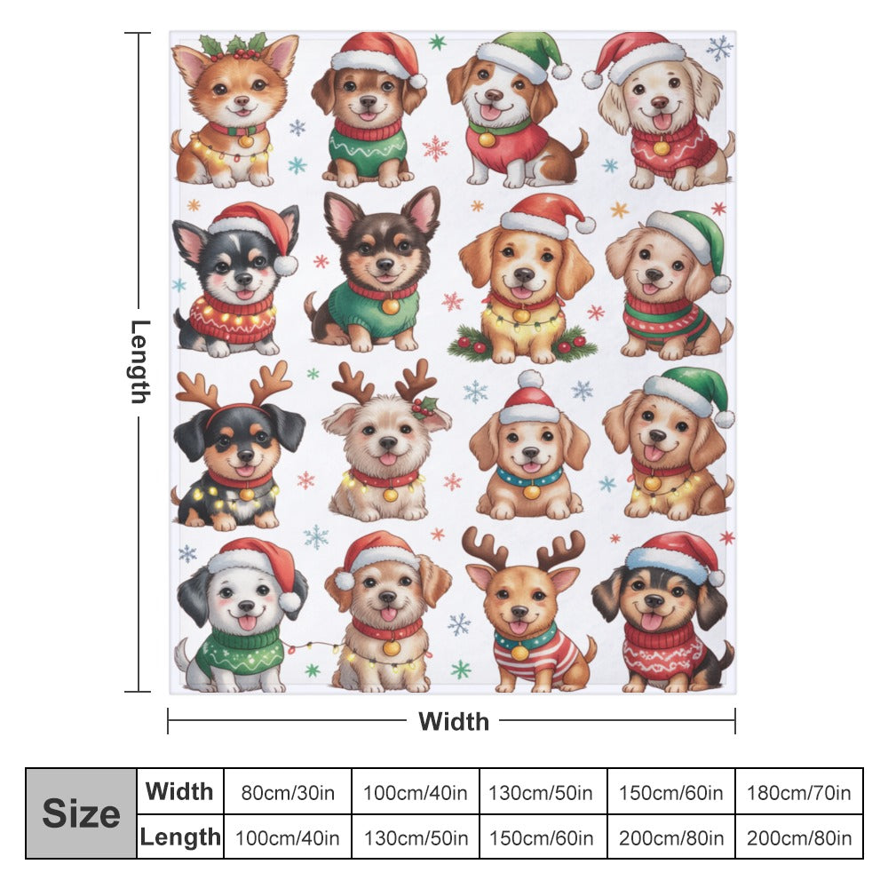Cute Christmas Dog Blanket Cozy Anti-Pilling Flannel Throw for Dog Lovers Soft Warm Holiday Blanket for Home, Couch & Gifts