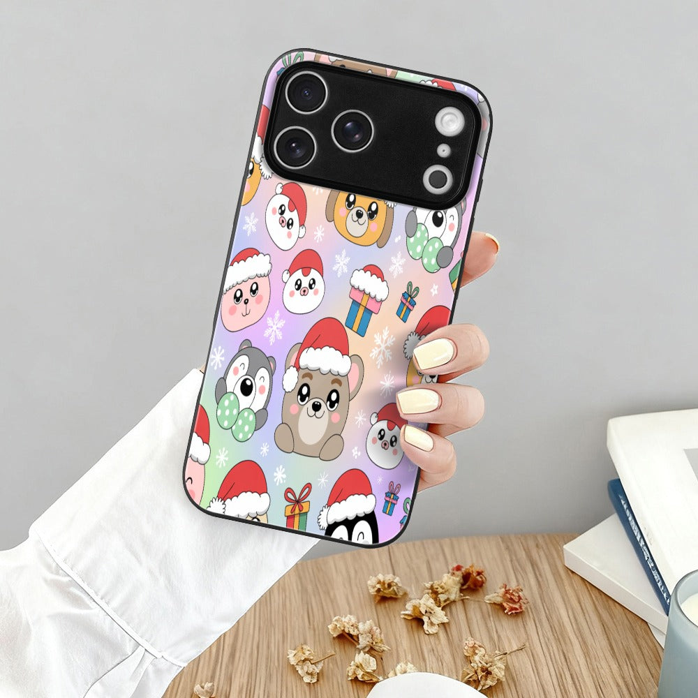 Christmas Glass Phone Case for iPhone 17 Series – Shockproof Anti-Scratch Cover