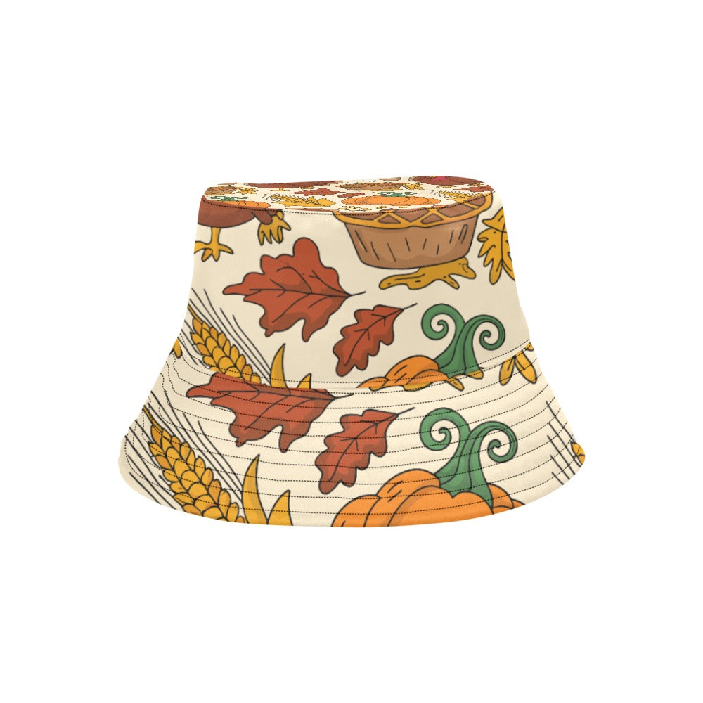 Men’s All Over Print Bucket Hat – Thanksgiving Fall Vibes Cotton Twill Hat for Men | Trendy Autumn Outdoor Hat