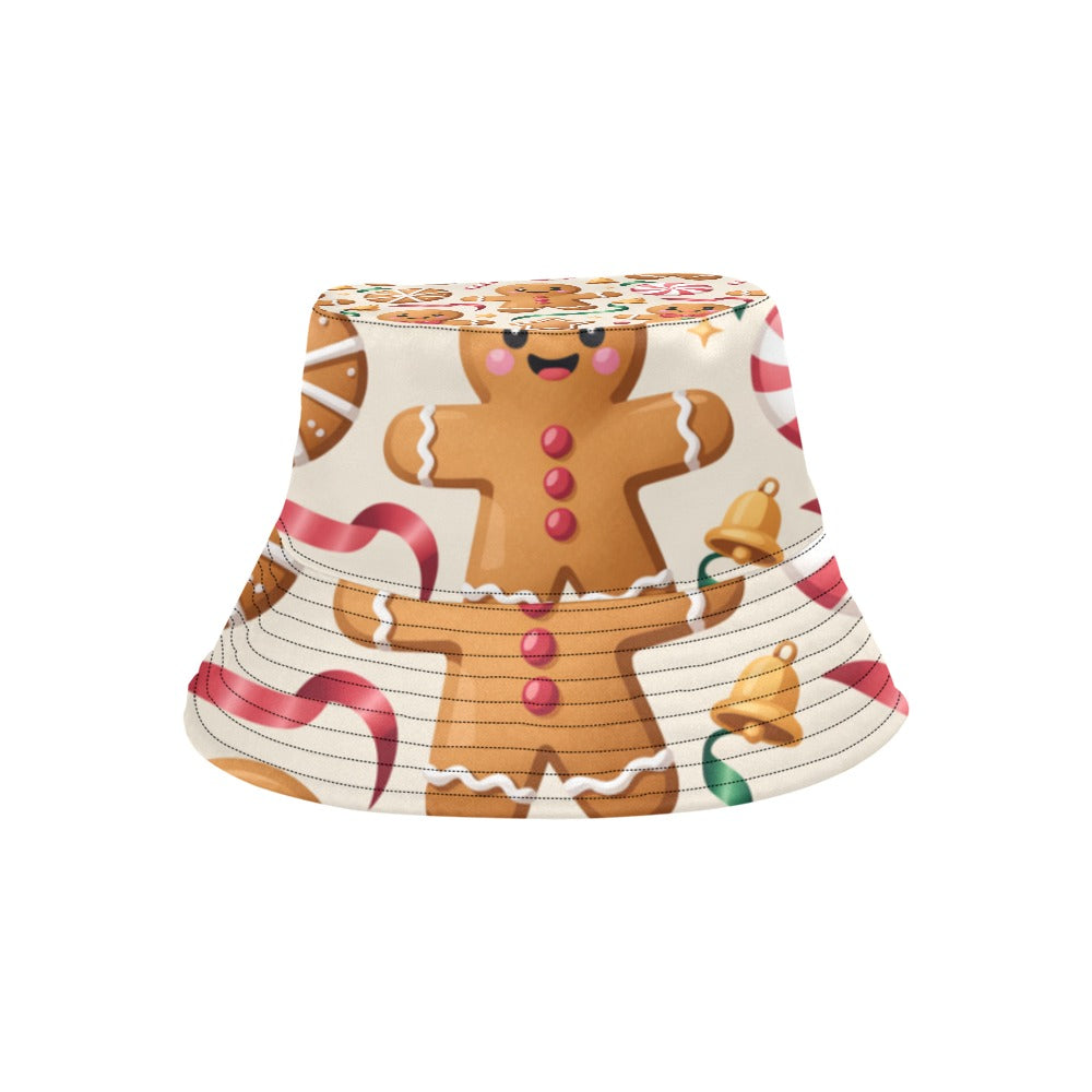 Men’s Christmas All Over Print Bucket Hat – Stylish Holiday Chino Cotton Twill Hat for Outdoor Activities – Festive Gift for Men