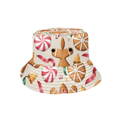 Men’s Christmas All Over Print Bucket Hat – Stylish Holiday Chino Cotton Twill Hat for Outdoor Activities – Festive Gift for Men