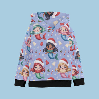 Big Girls' Christmas Hoodie – Long Sleeve Hooded Pullover for Ages 8-15