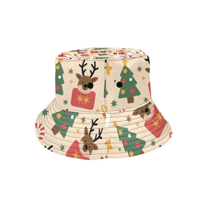 Men’s Christmas All Over Print Bucket Hat – Stylish Holiday Chino Cotton Twill Hat for Outdoor Activities – Festive Gift for Men