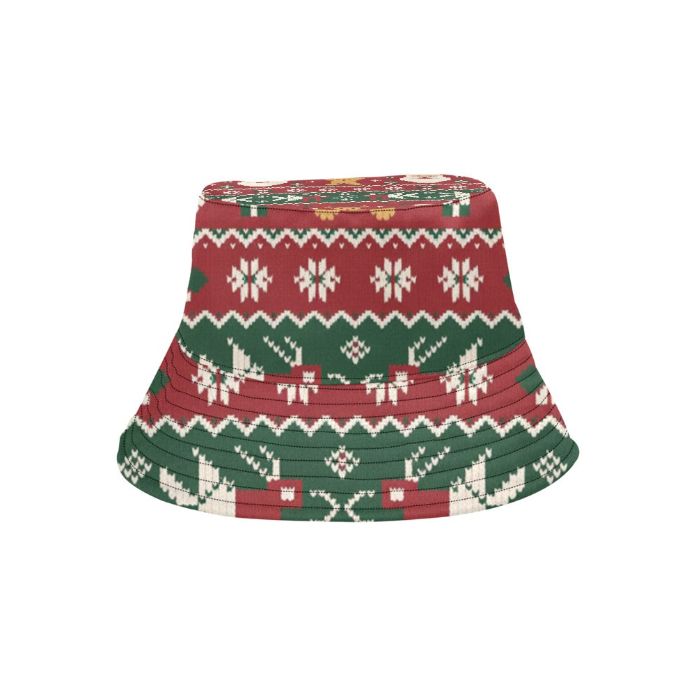 Men’s Christmas All Over Print Bucket Hat – Stylish Holiday Chino Cotton Twill Hat for Outdoor Activities – Festive Gift for Men