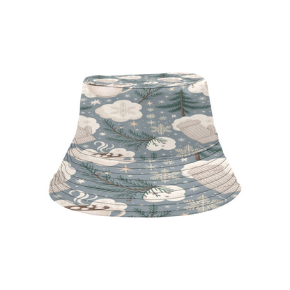 Unisex Christmas All Over Print Bucket Hat – Custom Holiday Polyester Hat for Summer, Outdoor, and Beach Activities – Festive Gift for Men & Women