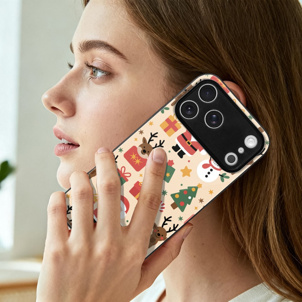 Christmas Glass Phone Case for iPhone 17 Series – Shockproof Anti-Scratch Cover