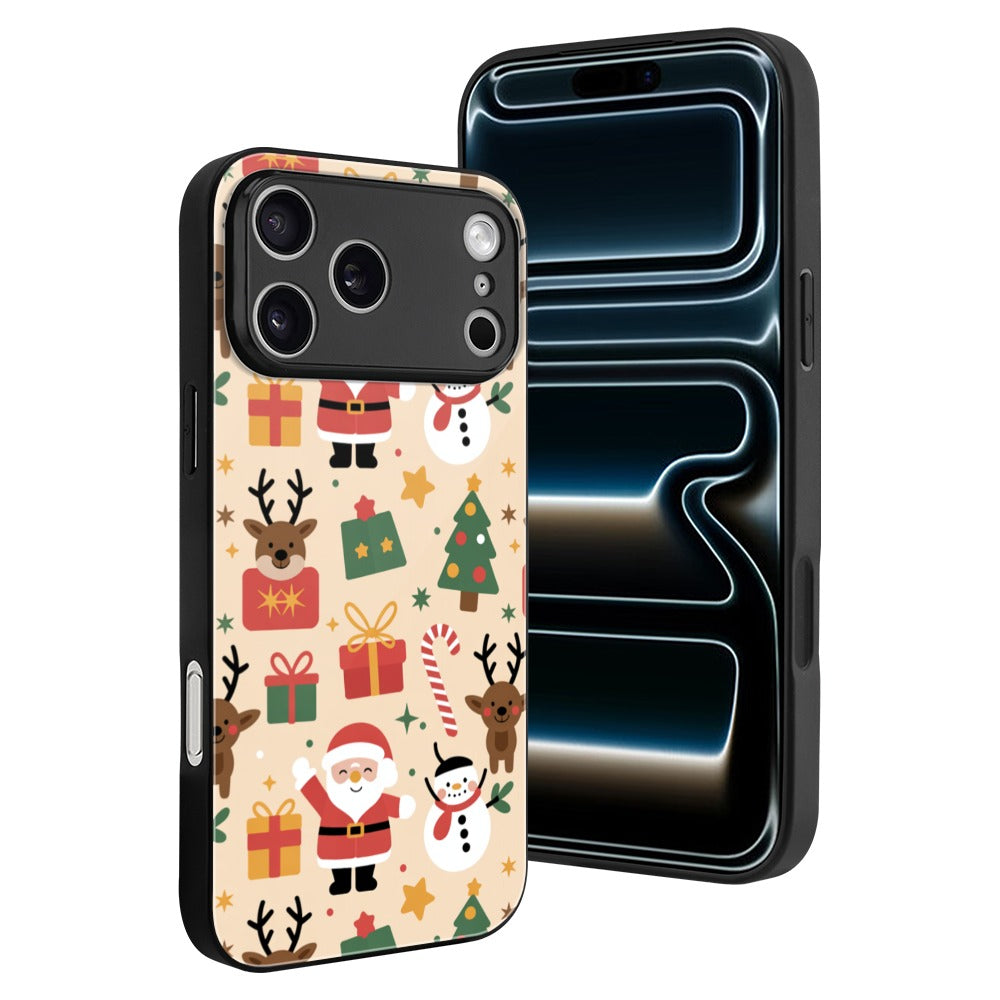 Christmas Glass Phone Case for iPhone 17 Series – Shockproof Anti-Scratch Cover