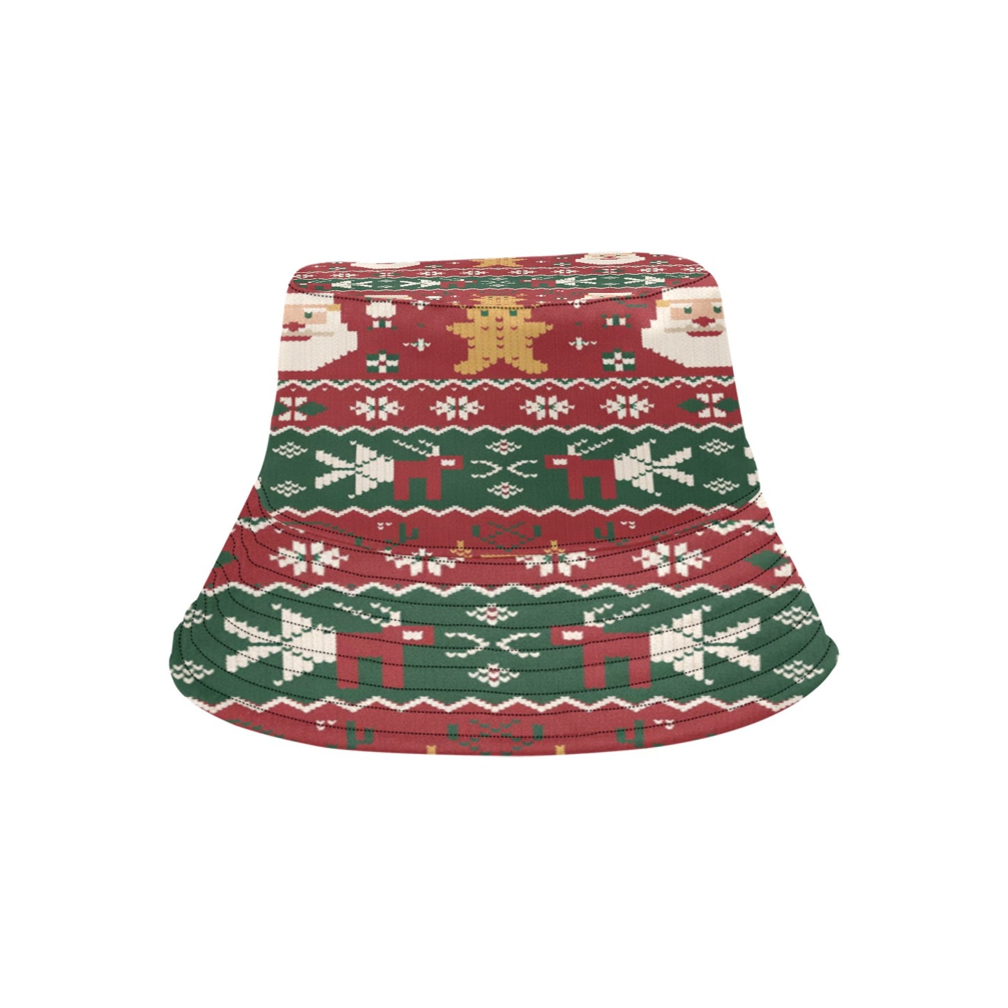 Unisex Christmas All Over Print Bucket Hat – Custom Holiday Polyester Hat for Summer, Outdoor, and Beach Activities – Festive Gift for Men & Women