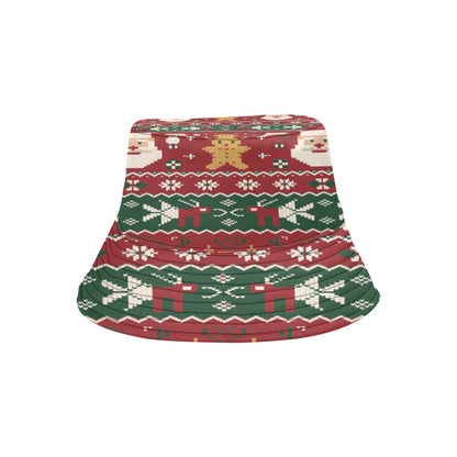 Unisex Christmas All Over Print Bucket Hat – Custom Holiday Polyester Hat for Summer, Outdoor, and Beach Activities – Festive Gift for Men & Women
