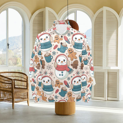 Little Boys’ Long Sleeve Christmas Polo Shirt – Santa & Reindeer, Snowman & Cocoa, or Gingerbread Wonderland | Festive Holiday Top for Kids (Ages 2–7)