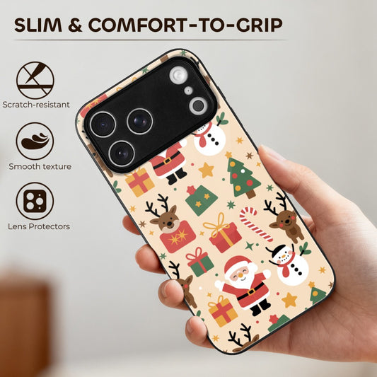 Christmas Glass Phone Case for iPhone 17 Series – Shockproof Anti-Scratch Cover