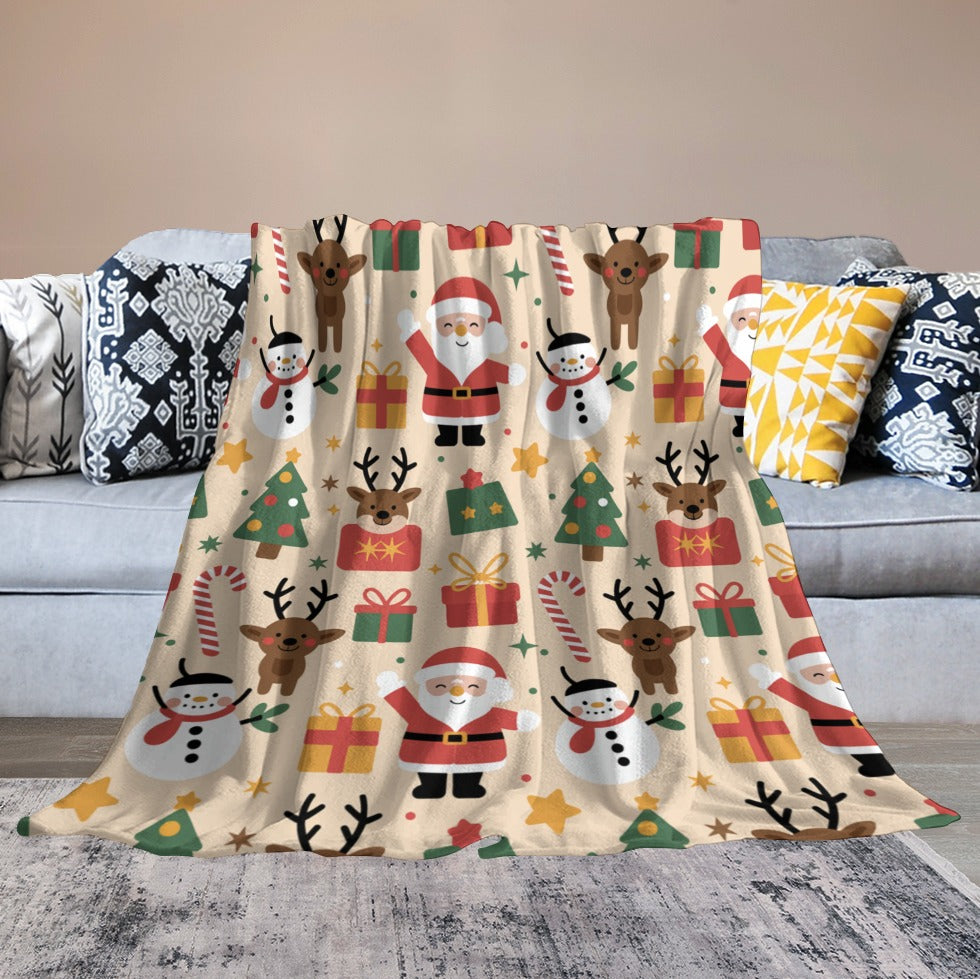 Christmas Ultra Soft Flannel Blanket – Cozy Holiday Throw, Warm Fleece Blanket for Bed & Sofa,