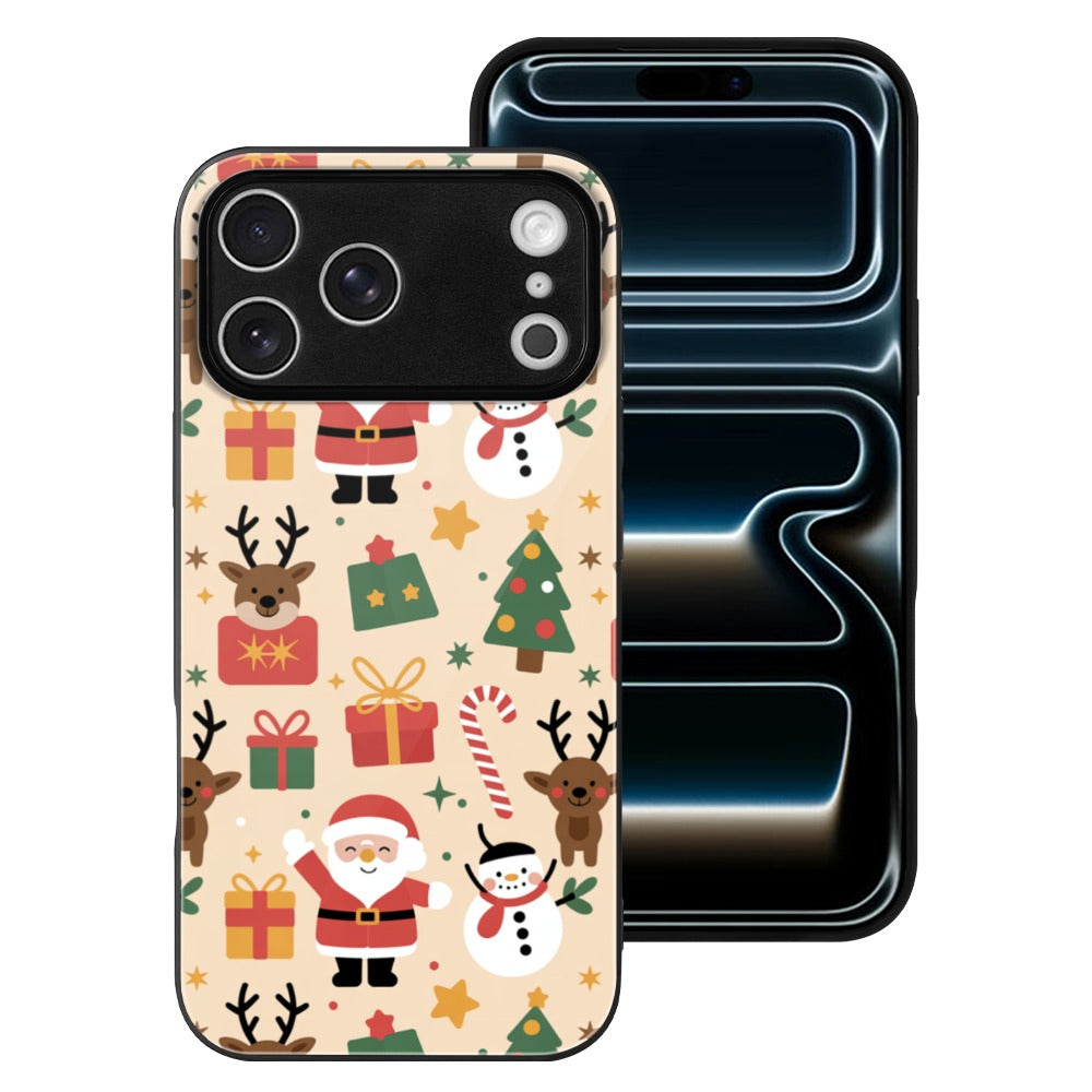 Christmas Glass Phone Case for iPhone 17 Series – Shockproof Anti-Scratch Cover