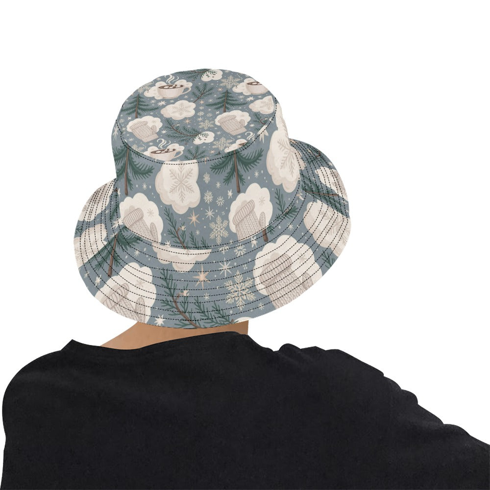 Men’s Christmas All Over Print Bucket Hat – Stylish Holiday Chino Cotton Twill Hat for Outdoor Activities – Festive Gift for Men
