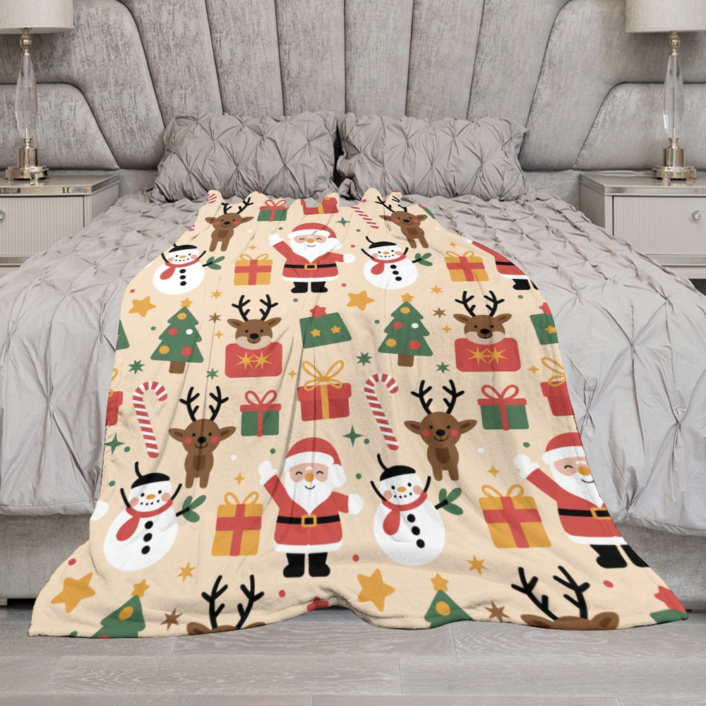 Christmas Ultra Soft Flannel Blanket – Cozy Holiday Throw, Warm Fleece Blanket for Bed & Sofa,