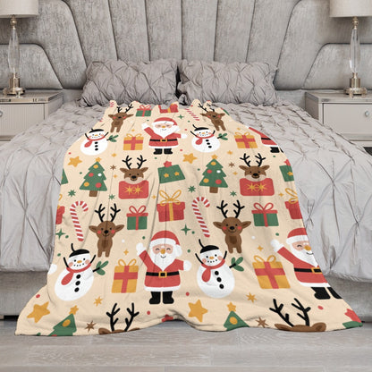 Christmas Ultra Soft Flannel Blanket – Cozy Holiday Throw, Warm Fleece Blanket for Bed & Sofa,