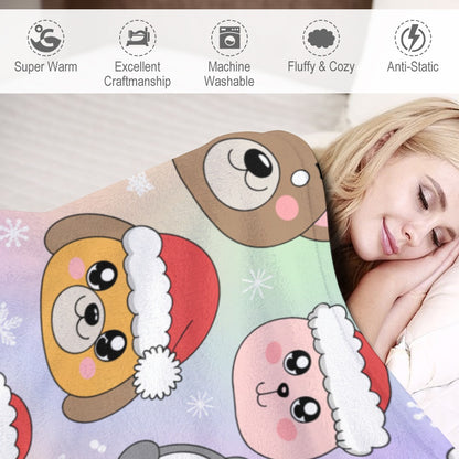 Christmas Ultra Soft Flannel Blanket – Cozy Holiday Throw, Warm Fleece Blanket for Bed & Sofa,