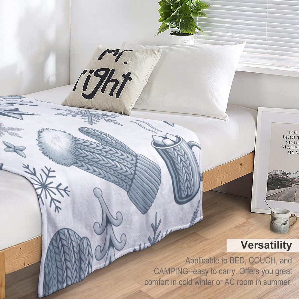 Christmas Ultra Soft Flannel Blanket – Cozy Holiday Throw, Warm Fleece Blanket for Bed & Sofa,