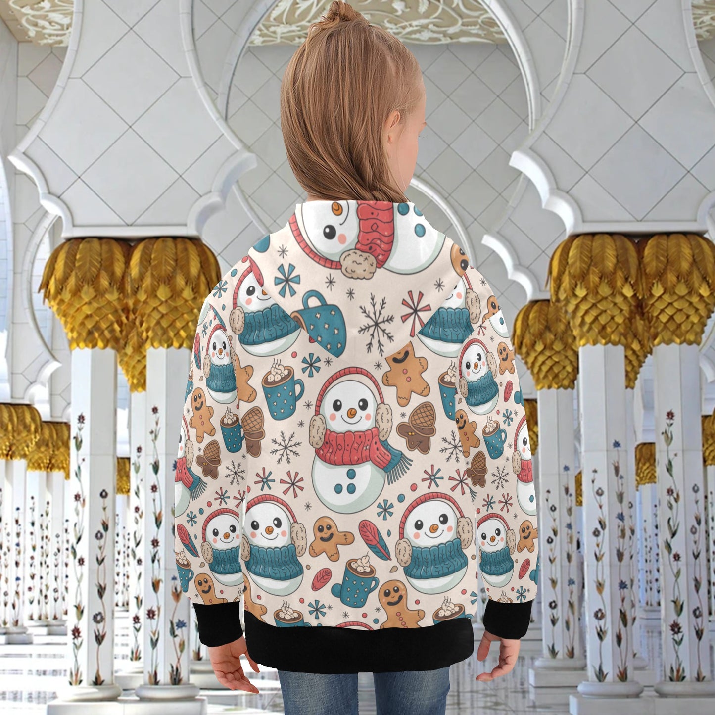 Big Girls' Christmas Hoodie – Long Sleeve Hooded Pullover for Ages 8-15