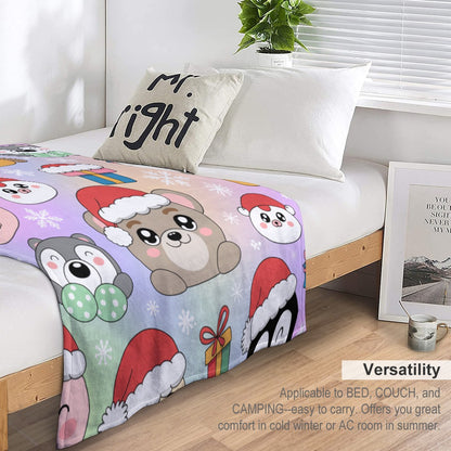 Christmas Ultra Soft Flannel Blanket – Cozy Holiday Throw, Warm Fleece Blanket for Bed & Sofa,