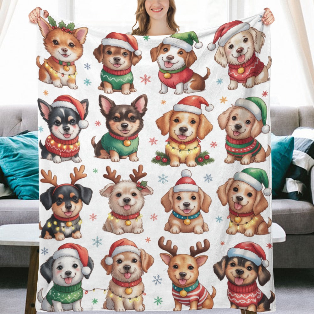 Cute Christmas Dog Blanket Cozy Anti-Pilling Flannel Throw for Dog Lovers  Soft Warm Holiday Blanket for Home, Couch & Gifts