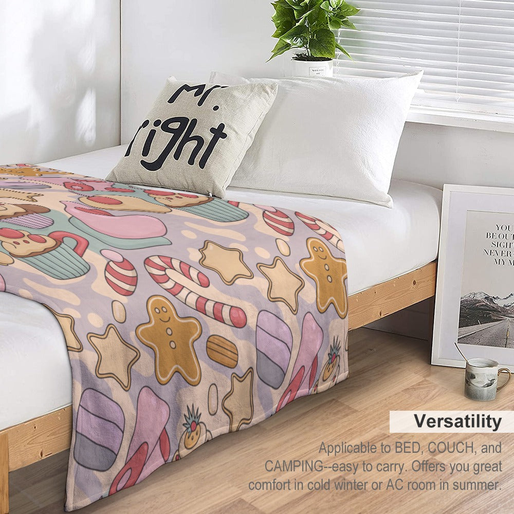 Christmas Ultra Soft Flannel Blanket – Cozy Holiday Throw, Warm Fleece Blanket for Bed & Sofa,