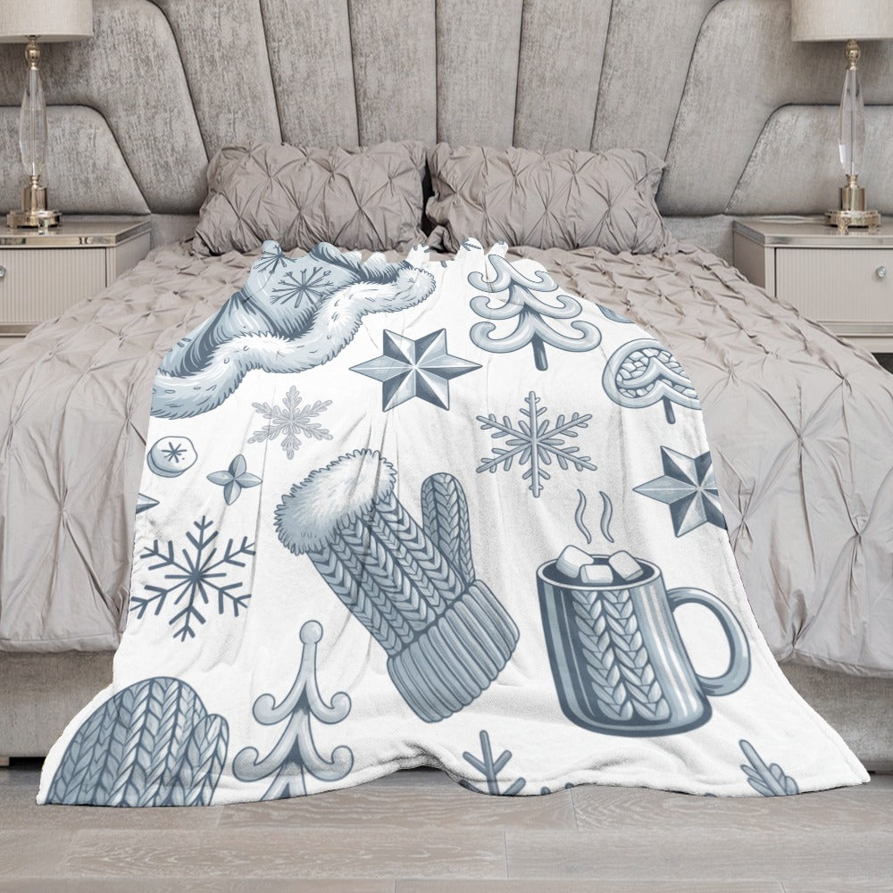 Christmas Ultra Soft Flannel Blanket – Cozy Holiday Throw, Warm Fleece Blanket for Bed & Sofa,