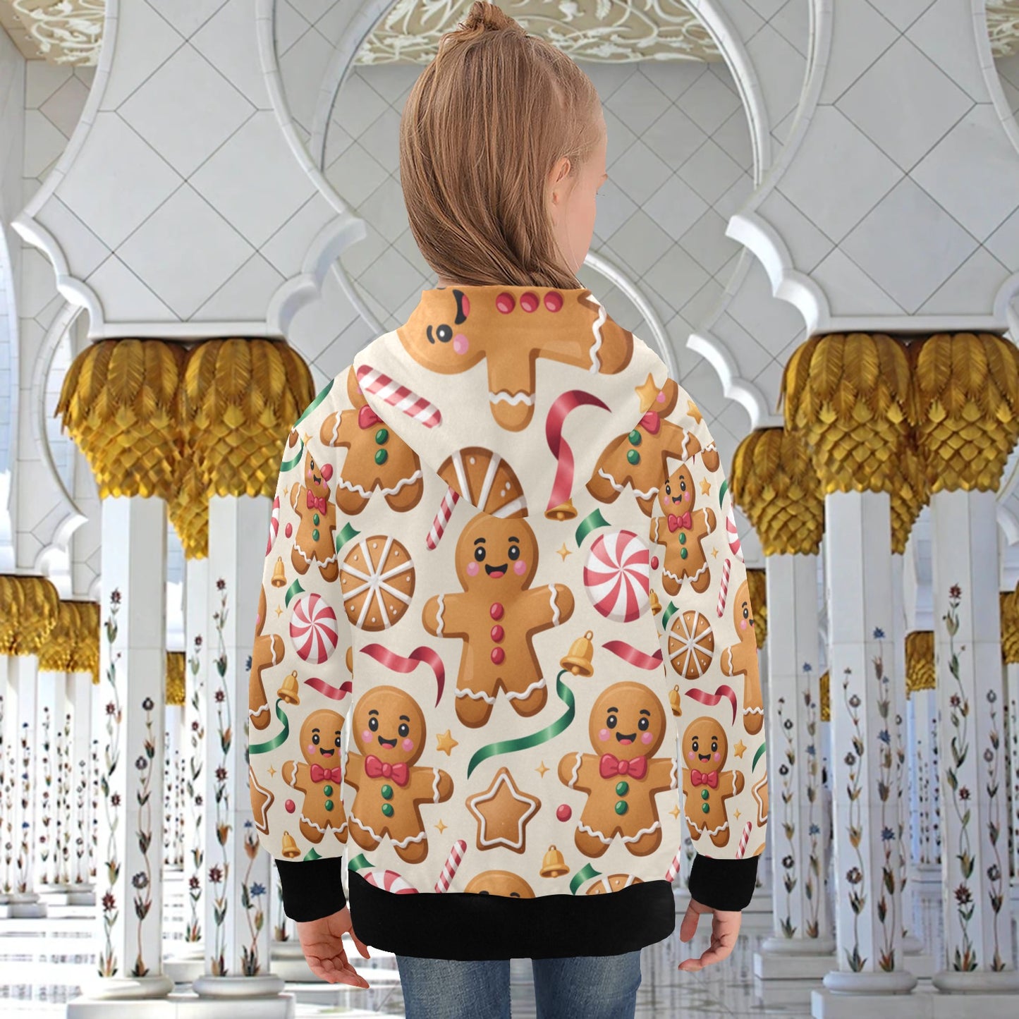 Big Girls' Christmas Hoodie – Long Sleeve Hooded Pullover for Ages 8-15