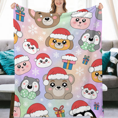 Christmas Ultra Soft Flannel Blanket – Cozy Holiday Throw, Warm Fleece Blanket for Bed & Sofa,