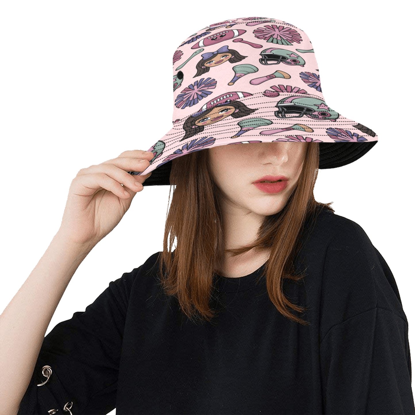 Unisex Game Day All Over Print Bucket Hat – Custom Sports Fan Polyester Hat for Summer, Tailgates & Outdoor Events – Trendy Football Baseball Game Day Accessory