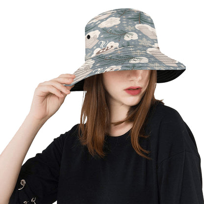Unisex Christmas All Over Print Bucket Hat – Custom Holiday Polyester Hat for Summer, Outdoor, and Beach Activities – Festive Gift for Men & Women
