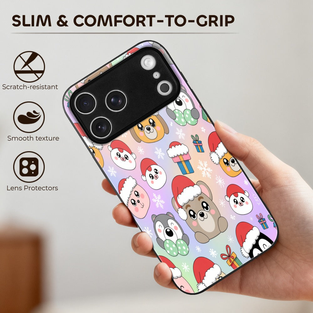 Christmas Glass Phone Case for iPhone 17 Series – Shockproof Anti-Scratch Cover