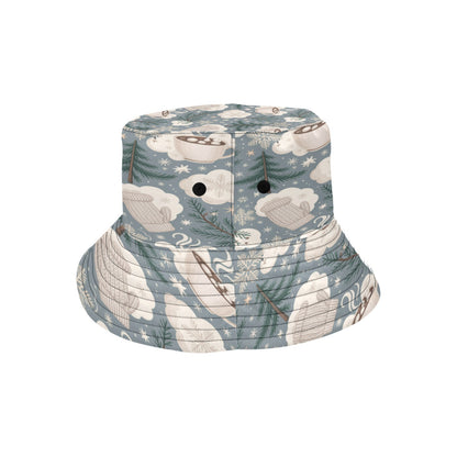 Unisex Christmas All Over Print Bucket Hat – Custom Holiday Polyester Hat for Summer, Outdoor, and Beach Activities – Festive Gift for Men & Women