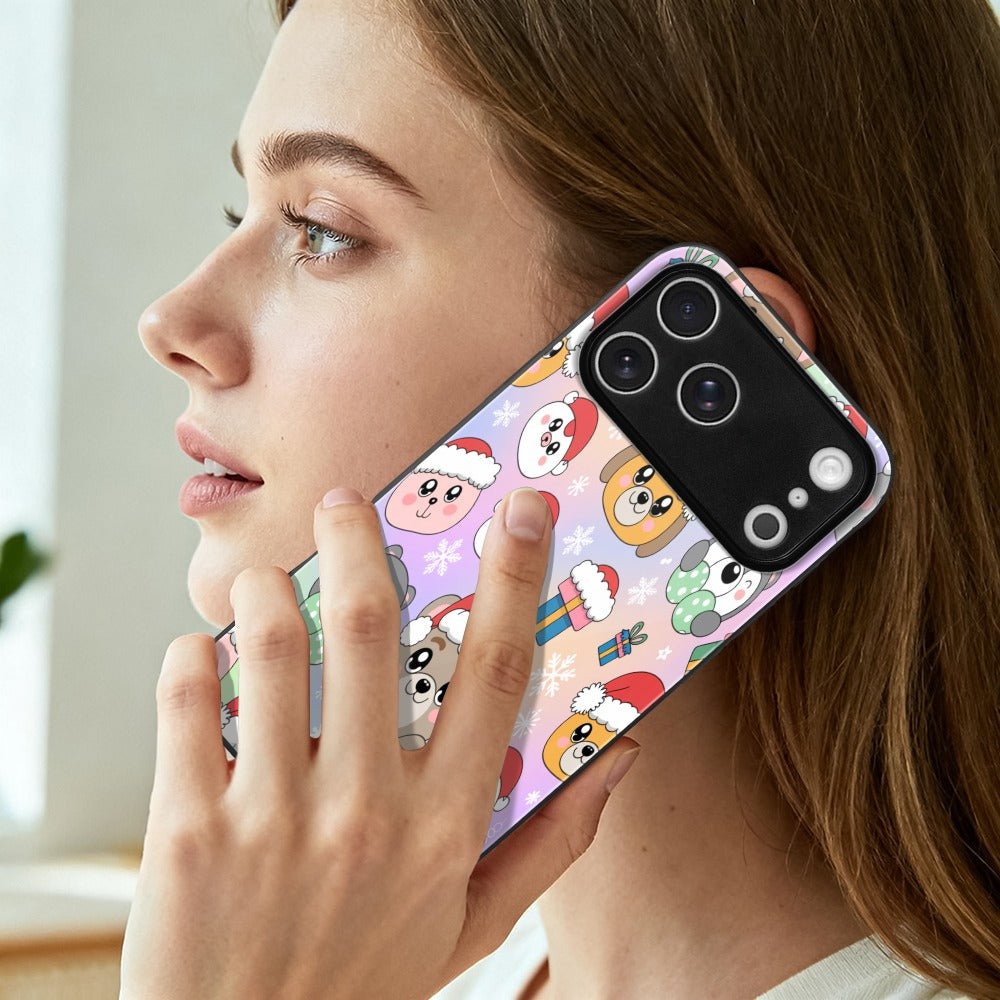 Christmas Glass Phone Case for iPhone 17 Series – Shockproof Anti-Scratch Cover