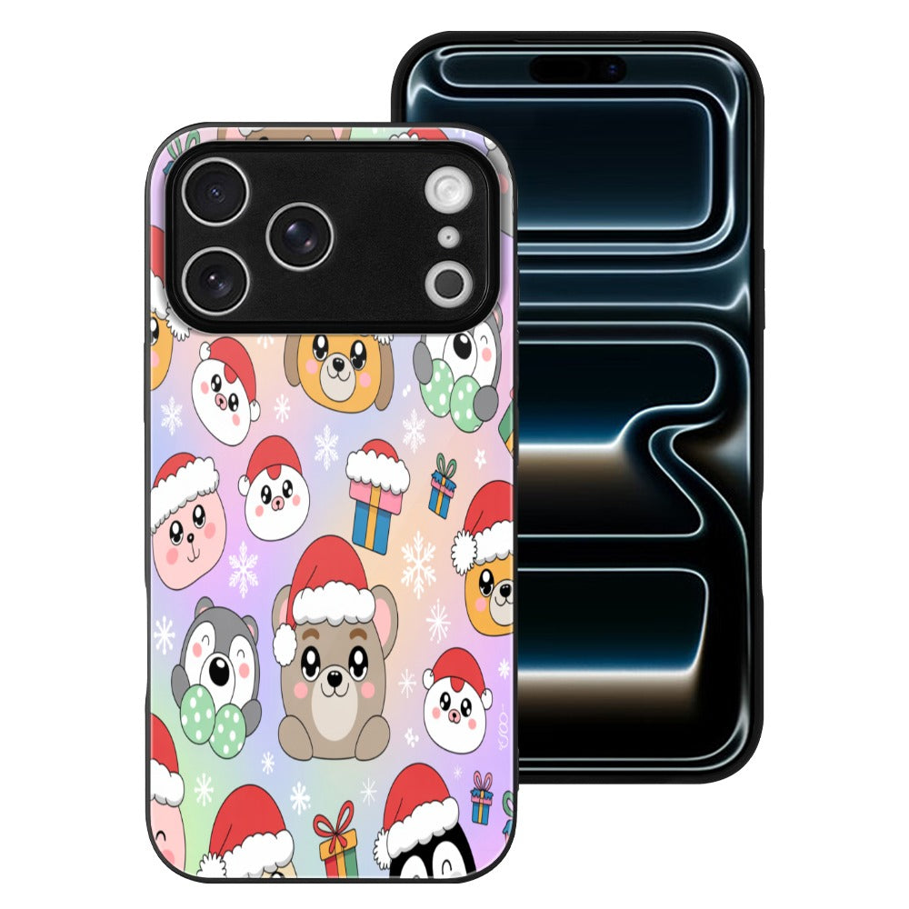 Christmas Glass Phone Case for iPhone 17 Series – Shockproof Anti-Scratch Cover