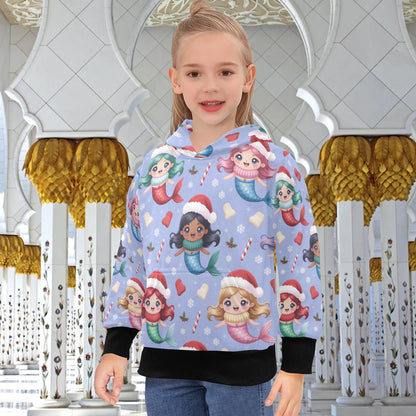 Big Girls' Christmas Hoodie – Long Sleeve Hooded Pullover for Ages 8-15