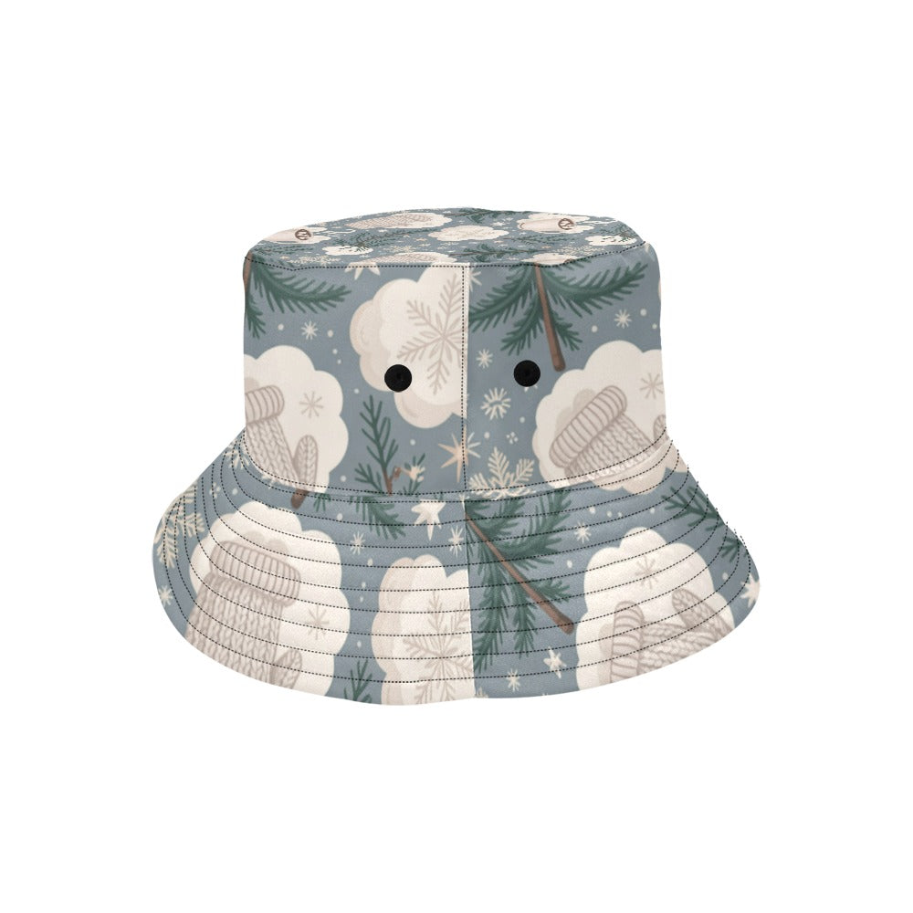 Men’s Christmas All Over Print Bucket Hat – Stylish Holiday Chino Cotton Twill Hat for Outdoor Activities – Festive Gift for Men