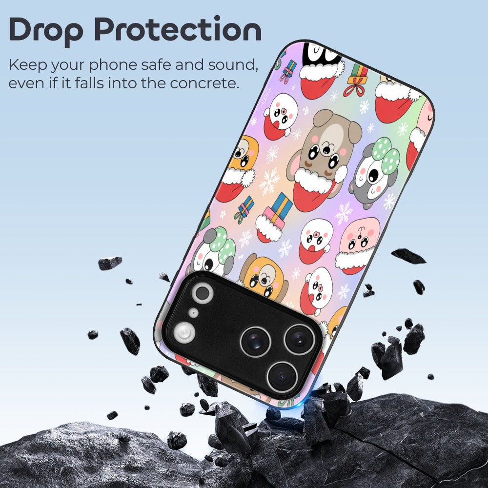 Christmas Glass Phone Case for iPhone 17 Series – Shockproof Anti-Scratch Cover