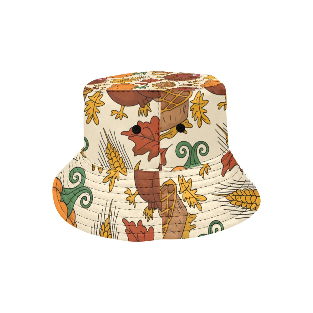 Men’s All Over Print Bucket Hat – Thanksgiving Fall Vibes Cotton Twill Hat for Men | Trendy Autumn Outdoor Hat