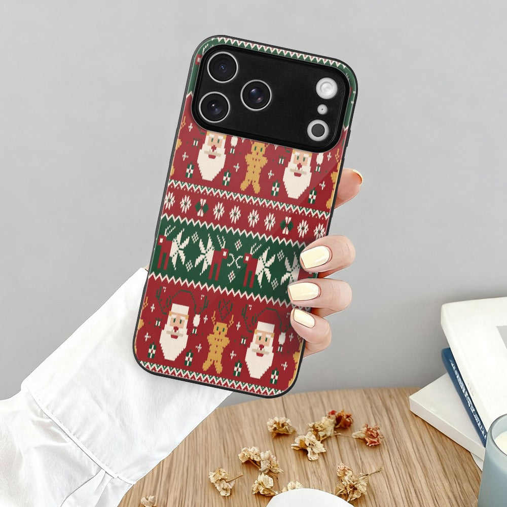 Christmas Glass Phone Case for iPhone 17 Series – Shockproof Anti-Scratch Cover