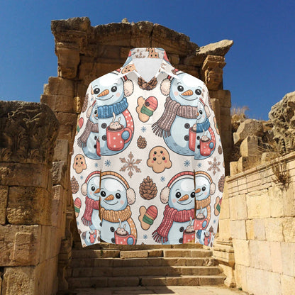 Little Boys’ Long Sleeve Christmas Polo Shirt – Santa & Reindeer, Snowman & Cocoa, or Gingerbread Wonderland | Festive Holiday Top for Kids (Ages 2–7)