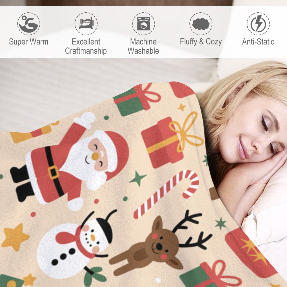Christmas Ultra Soft Flannel Blanket – Cozy Holiday Throw, Warm Fleece Blanket for Bed & Sofa,