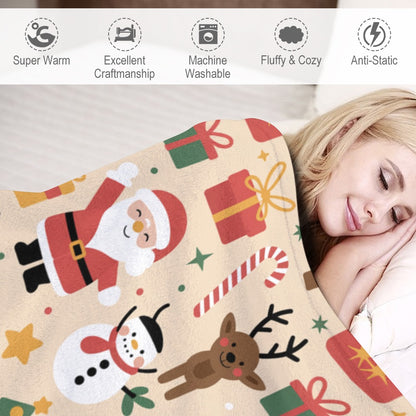 Christmas Ultra Soft Flannel Blanket – Cozy Holiday Throw, Warm Fleece Blanket for Bed & Sofa,
