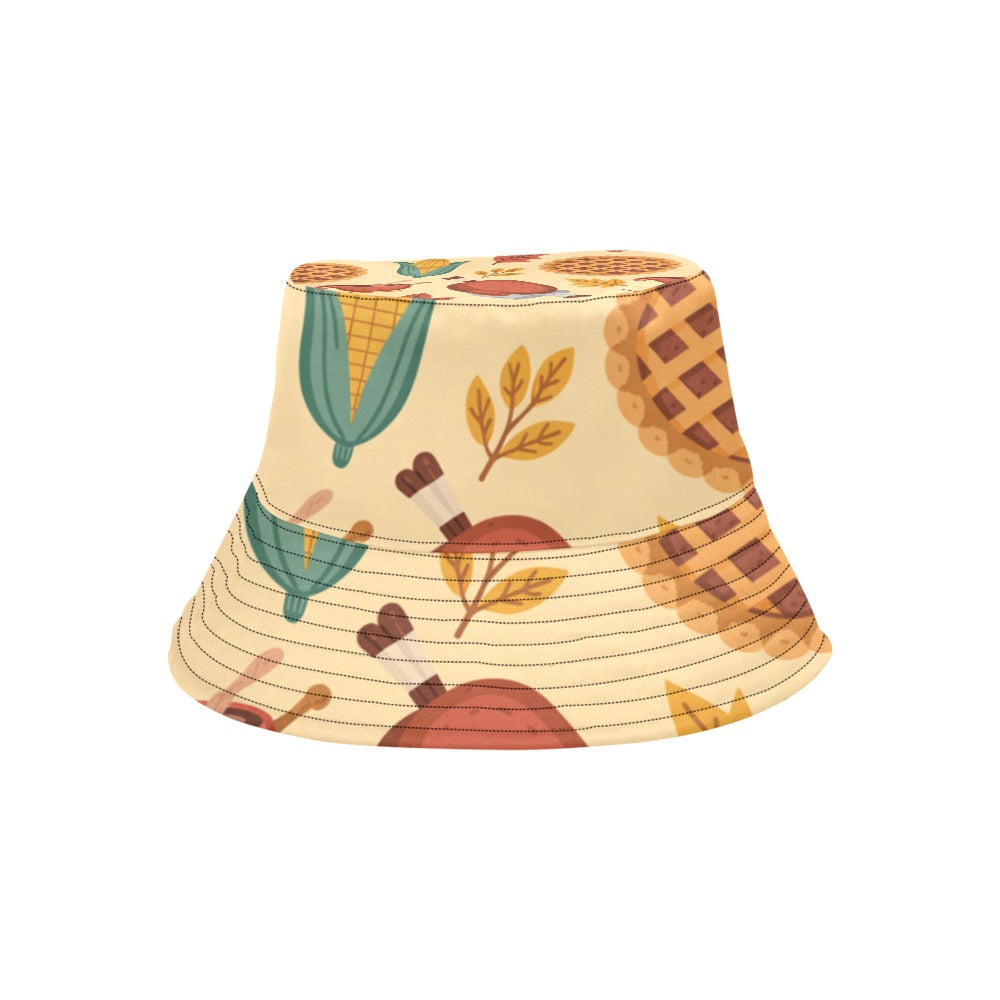 Men’s All Over Print Bucket Hat – Thanksgiving Fall Vibes Cotton Twill Hat for Men | Trendy Autumn Outdoor Hat