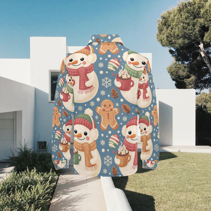 Little Boys’ Long Sleeve Christmas Polo Shirt – Santa & Reindeer, Snowman & Cocoa, or Gingerbread Wonderland | Festive Holiday Top for Kids (Ages 2–7)