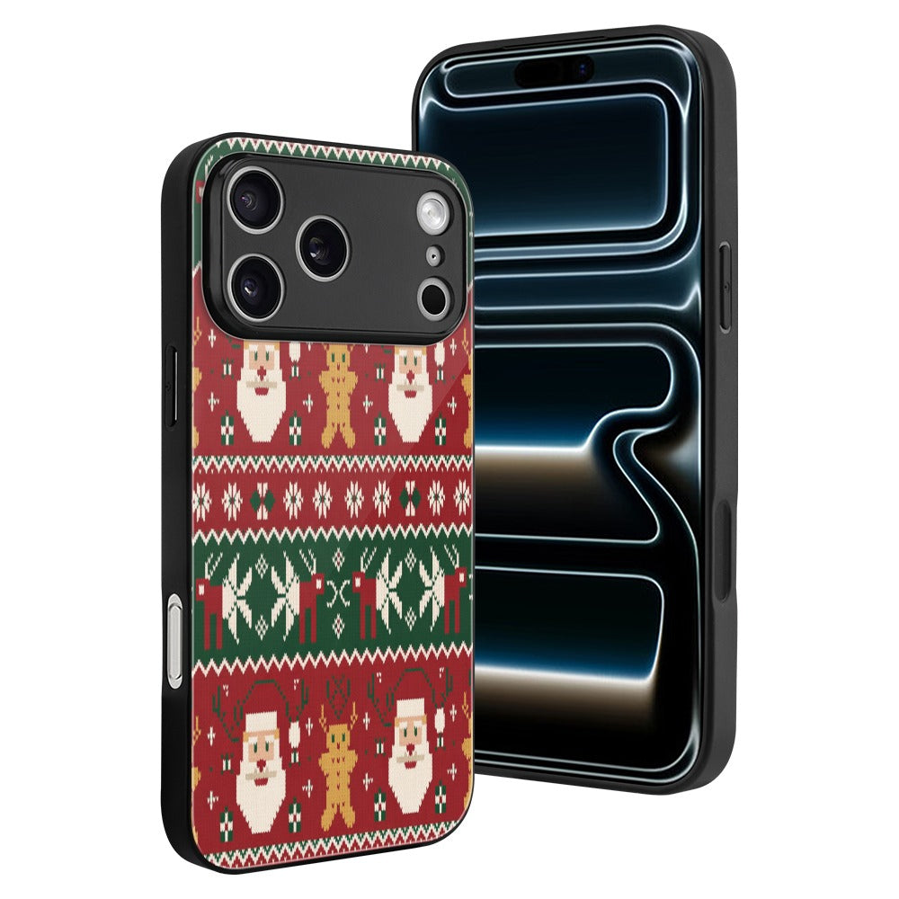 Christmas Glass Phone Case for iPhone 17 Series – Shockproof Anti-Scratch Cover