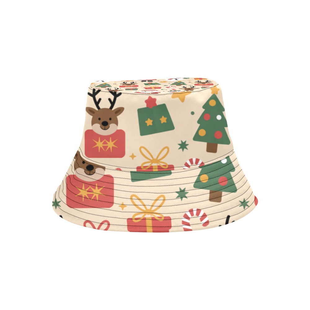 Men’s Christmas All Over Print Bucket Hat – Stylish Holiday Chino Cotton Twill Hat for Outdoor Activities – Festive Gift for Men