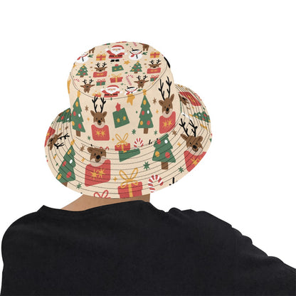 Men’s Christmas All Over Print Bucket Hat – Stylish Holiday Chino Cotton Twill Hat for Outdoor Activities – Festive Gift for Men