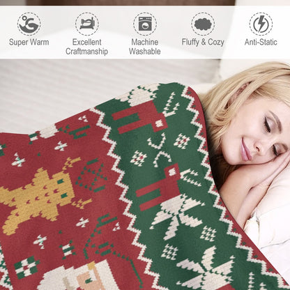 Christmas Ultra Soft Flannel Blanket – Cozy Holiday Throw, Warm Fleece Blanket for Bed & Sofa,