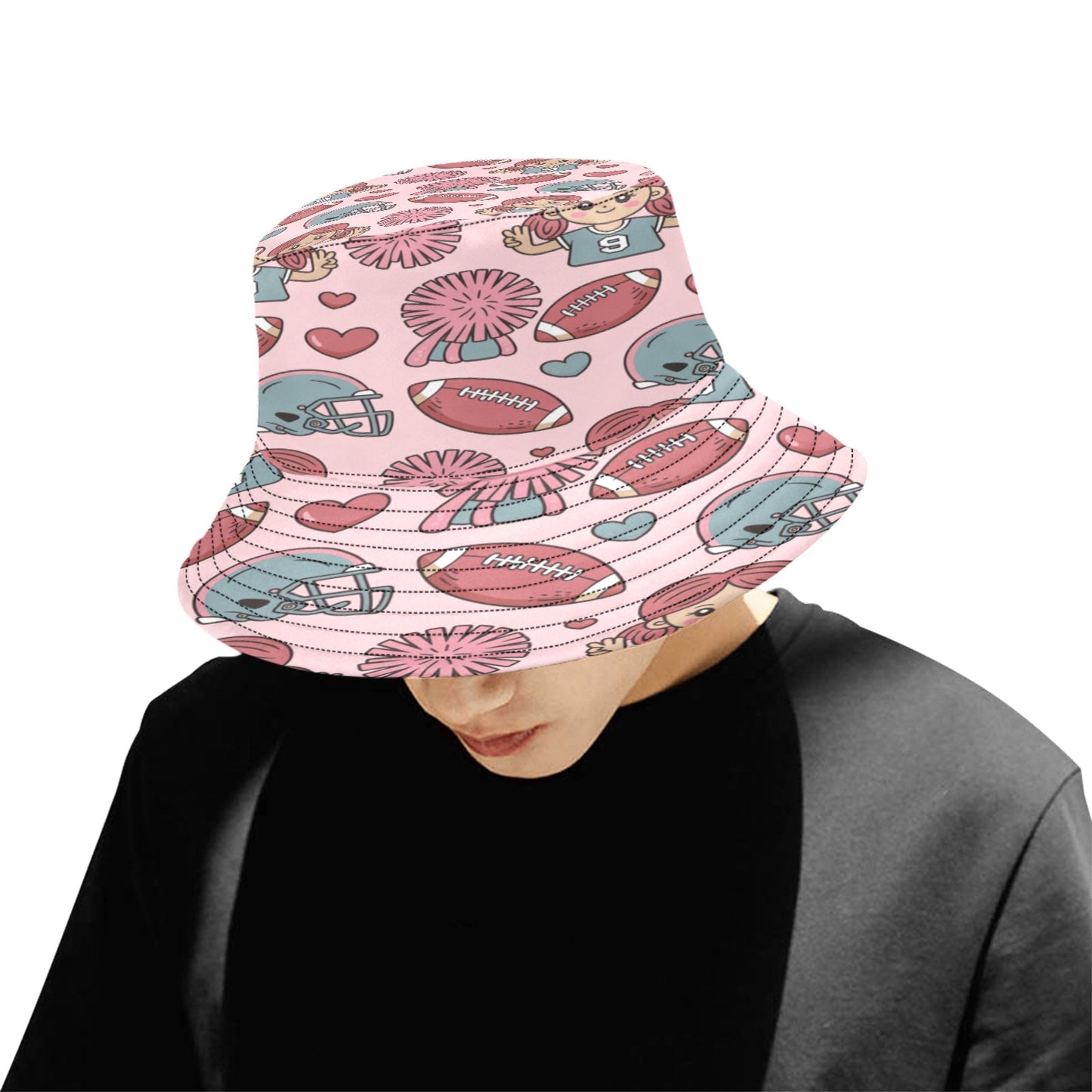 Unisex Game Day All Over Print Bucket Hat – Custom Sports Fan Polyester Hat for Summer, Tailgates & Outdoor Events – Trendy Football Baseball Game Day Accessory